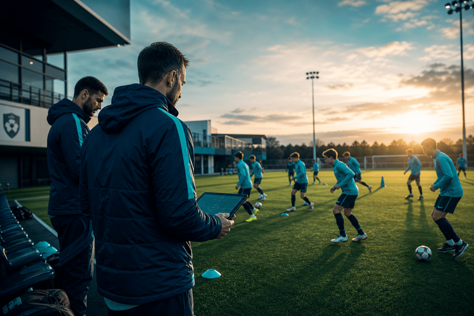 Football team training session